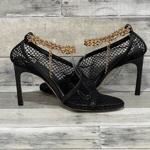 Bottega Veneta Stretch Mesh & Leather Pump - Black Sz - 7.5 . US / 37.5 EU